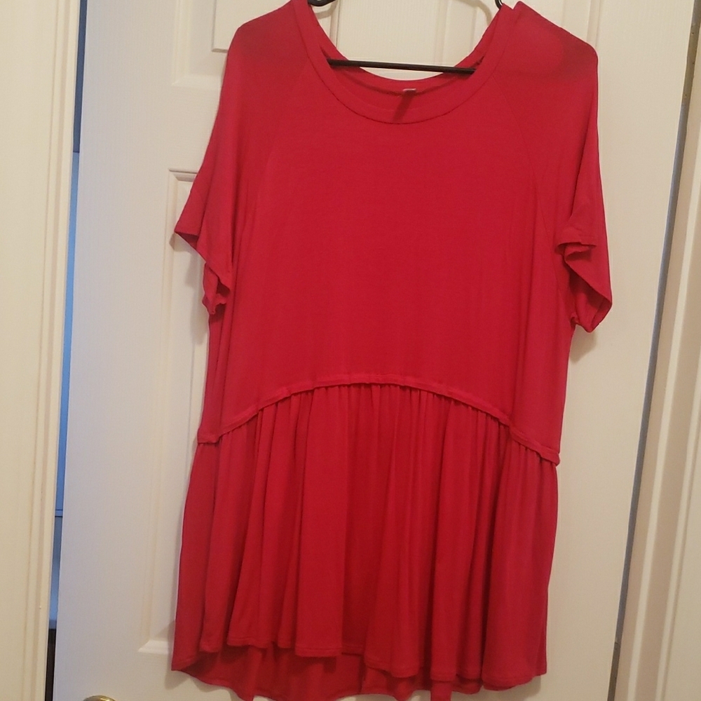 Vibrant Red Short Sleeve Tunic